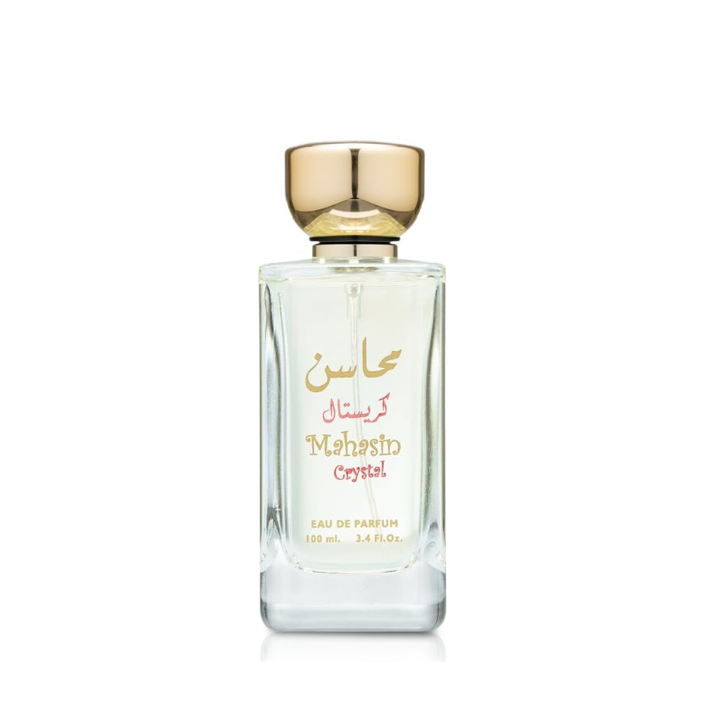 Lattafa Perfumes Mahasin Crystal 2-Piece Set for Women, (3.4 Ounce Eau De Parfum Spray + 1.7 Deodorant Spray)
