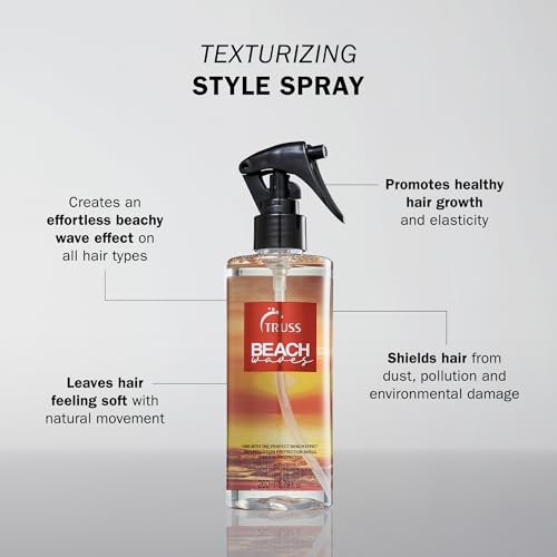 TRUSS Beach Waves - Texturizing Styling Spray for Hair to Achieve The Perfect Natural Beach Wave Effect - All Hair Types (8.79oz)