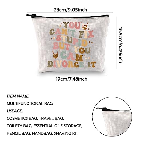 WCGXKO Divorce Gift Ex Wife Makeup Bag Zipper Pouch (DIVORCE IT) - Travel/On-the-go, Makeup Storage, Organizing Essentials, Gift for Cosmetic Enthusiasts