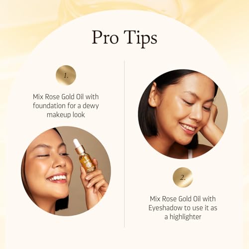 Rose Gold Oil 15ml 24K Gold Infused Face Oil | 100% Organic