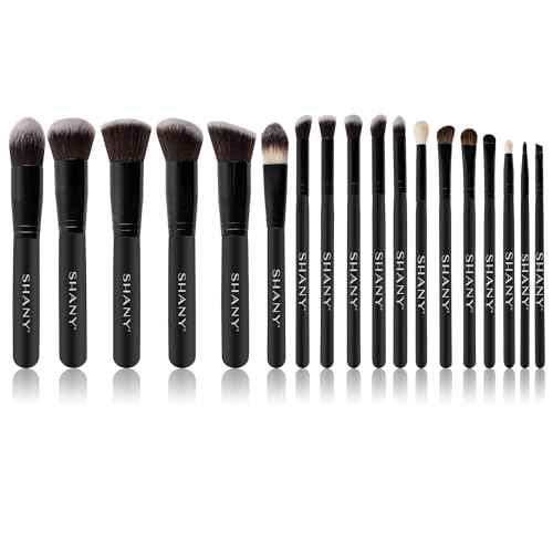 SHANY Artisan¡¯s Easel Bamboo ? Elite Cosmetics Brush Collection - Complete Kabuki Makeup Brush Set with Standing Convertible Brush Holder - 18 pcs (BLACK)