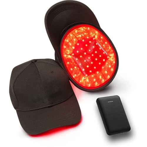 Laser Hair Growth Cap, Red Light Therapy Cap, Low Level Laser Therapy (LLLT) Equipment for Promoting Hair Growth in Women and Men£¨Black£©