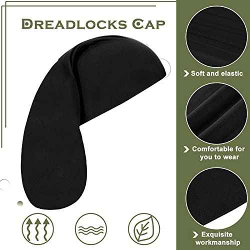 Tatuo 4 Pieces Unisex Jumbo Dreadlock Cap Long Dreads Hair Head Wrap Sleeping Cap Hair Accessories Sleep Bonnet for Men Women