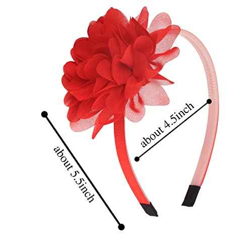 XIMA Headbands for Girls,Chiffon Flower Hairbands with Teeth for Kids Teens Children Hair Accessoies Pack of 15