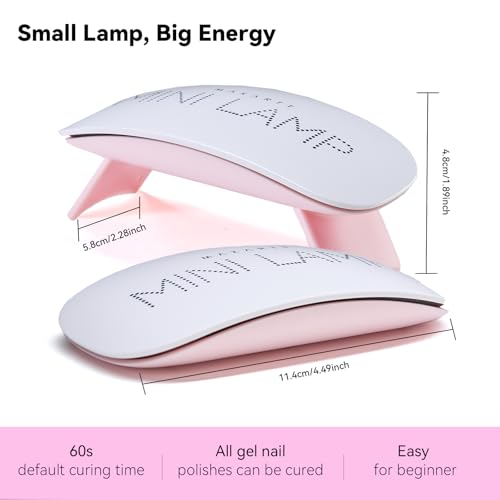 Makartt UV LED Nail Lamp: UV Light for Gel Nails, 6W Mini USB Portable Lamp Fast Drying Gel Polish Curing Light 60S Timer Dryer Manicure Salon Home DIY
