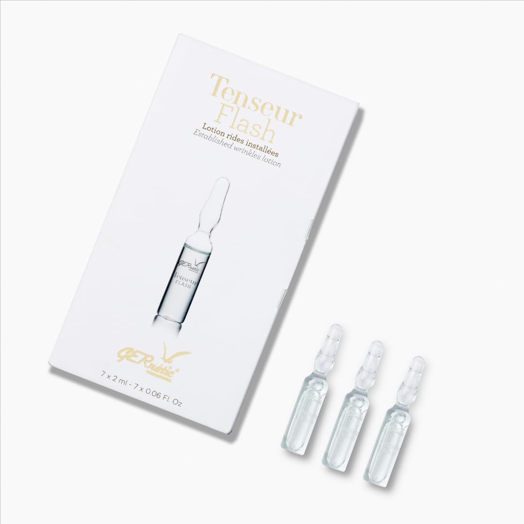 Gernetic Tenseur Flash Facial Ampoules - Intensive Lifting Treatment for Mature Skin | 7 x 2ml Vials