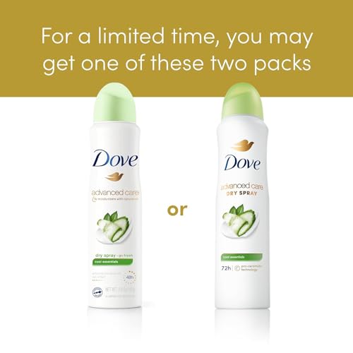 Dove Advanced Care Antiperspirant Deodorant Dry Spray Cool Essentials 3 Count Antiperspirant deodorant for helping your skin barrier repair after shaving With Pro Ceramide Technology 3.8 oz