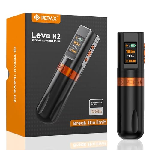 Leve H2 Tattoo Gun - Professional Rotary Tattoo Machine Cordless Tattoo Pen Machine with 4.2mm Stroke & 2000mAh Long-Lasting Battery Cartridge for Tattoo Artists Tattoo Supplies