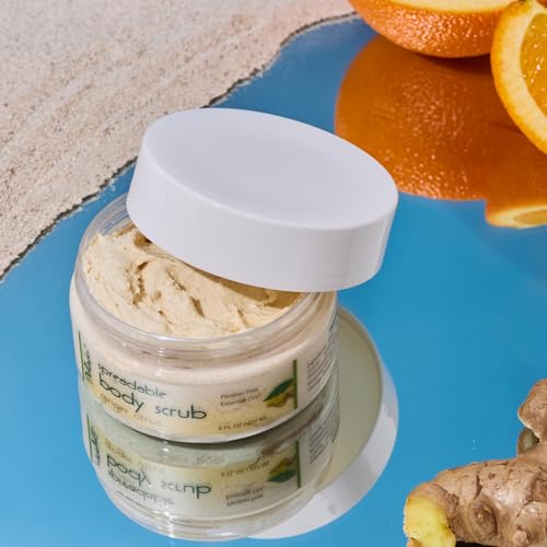 Deluvia Moisturizing Body Scrub with Ginger Citrus Essential Oils &; Dead Sea Minerals, 2-Pack