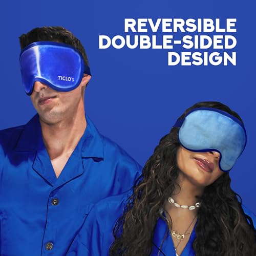 Ticlo's Cooling Eye Mask for Puffy Eyes - Gel Mask for Sleeping, Cold Compress for Dark Circles, Reusable for Migraines, Headaches, and Post-Surgery Recovery, Ice Pack