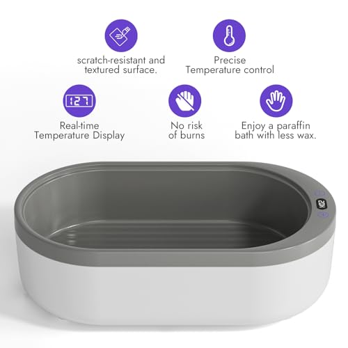 Small Paraffin Wax Machine for Hands - Paraffin Hand Wax Machine 2000ml Small Size With 4 packs of Paraffin Wax Digital Display Screen for Paraffin Baths