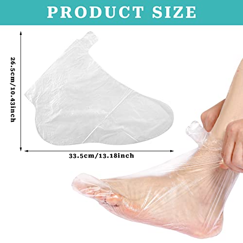 Paraffin Bath Liners for Foot, 100PCS Plastic Foot Covers Paraffin Bath Socks Liners Hot Wax Therapy Booties Covers for Feet Thermal Foot Liners Foot Protectors Wax Therapy Foot Bags