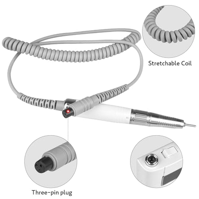 Brushless Nail Drill Handpiece Replacement for HoMove Brushless Nails Drill TP351, Compatible with AZGOGO Brushless Nail Efile TP322(ONLY Handpiece)