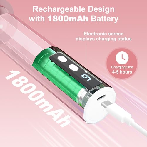 Electric Foot Callus Remover, 2 in 1 Rechargeable Foot File for Feet & Nails, 9 Speed Controller Callus Remover with Replaceable Sandpaper, Cordless Pedicure Tools for Dead Skin and Calluses (Pink)