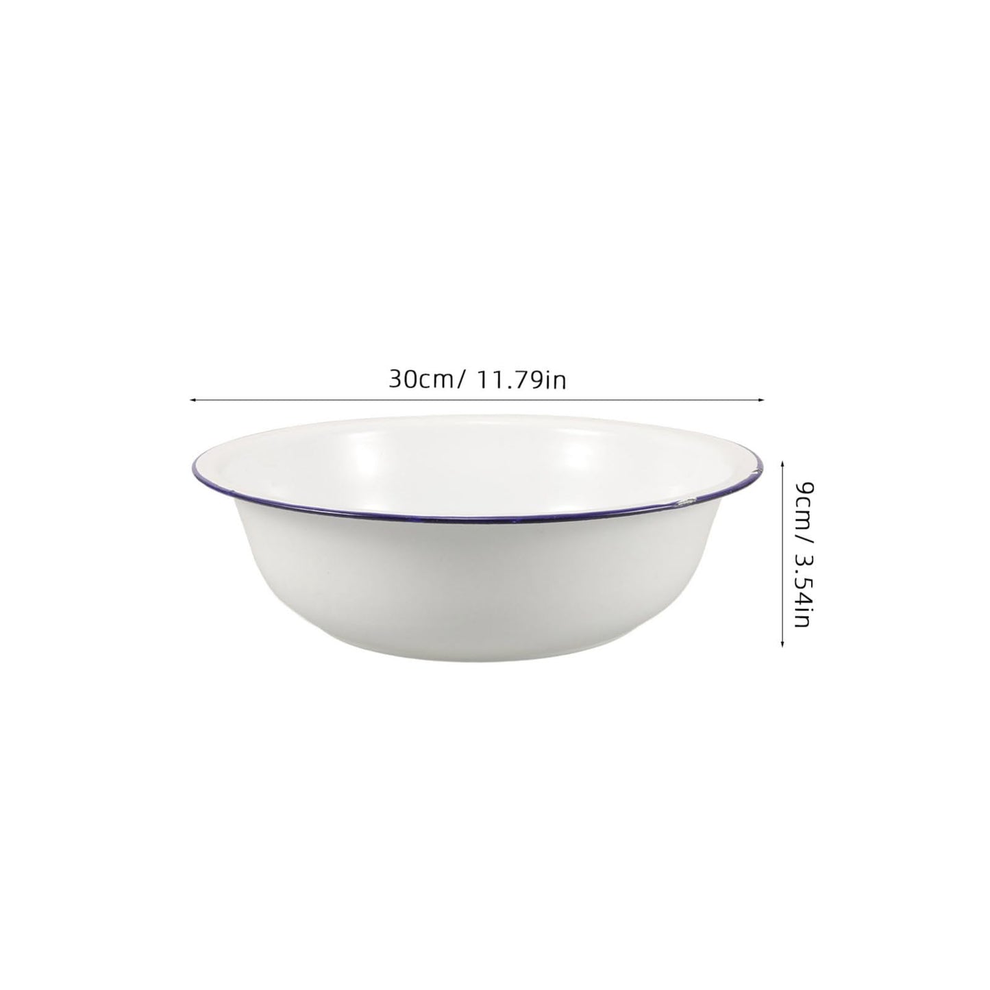 Healvian Enamel Foot Wash Basin 11.81In Vintage Retro Footbath Multi-Use Soak Tub for Home Spa Pedicures and Laundry
