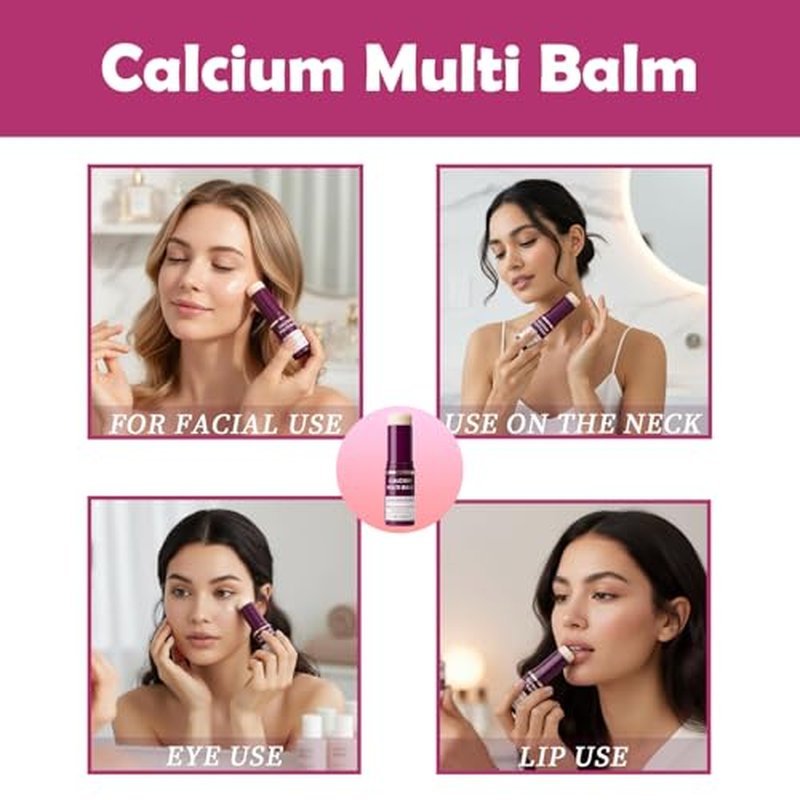 Calcium Multi Balm Stick, Calcium Volume Multi Balm, Korean Collagen Hydrating & Moisturizing Stick, Anti-Aging, Firming Skin, Reduce Fine Lines, Suitable for Face, Eyes, Neck (1)