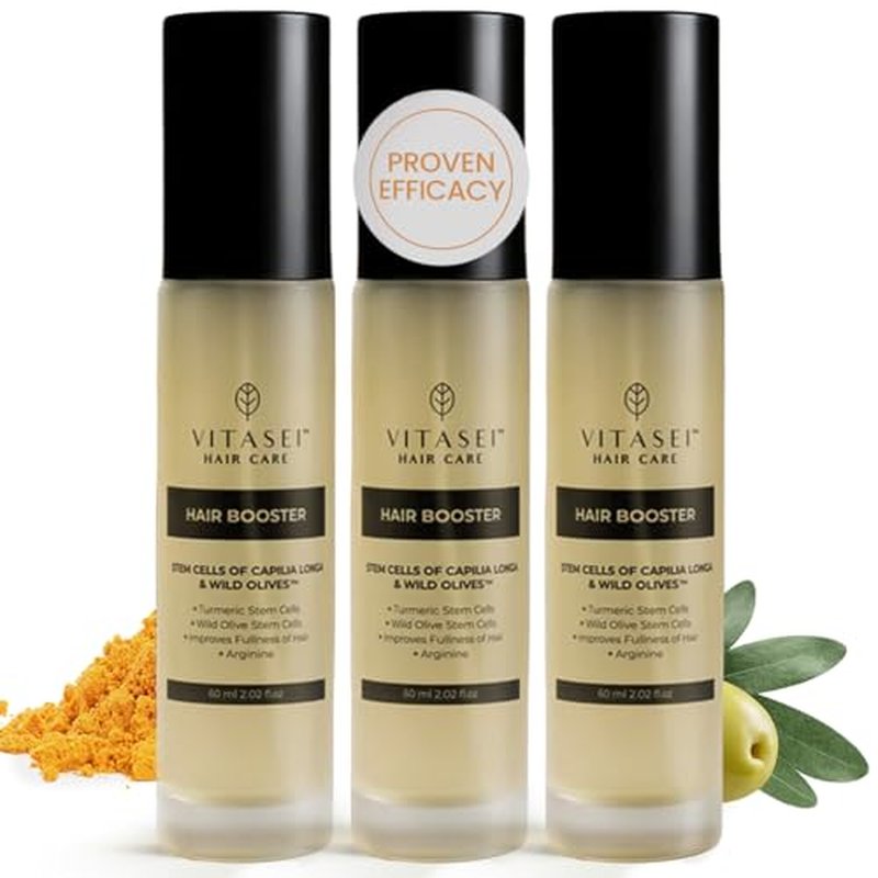 Vitasei Hair Booster 2 Fl Oz (3 Pack) ? Hair Revitalizing Serum with Capilia Longa, Wild Olive Stem Cells & Arginine ? Peptide-Enriched Hair Tonic Supports Thicker, Stronger Hair ? For Women & Men
