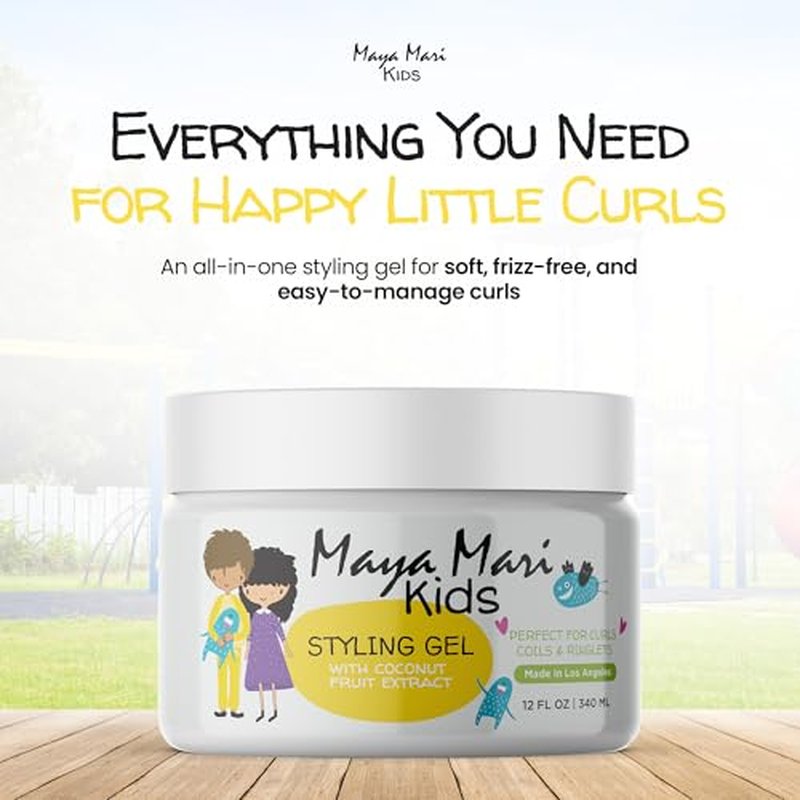 Kids Hair Styling Gel with Coconut Fruit Extract | Safe & Gentle Baby Hair Gel for Toddlers | Sulfate-Free Hair Gel for Boys & Girls, 12 oz