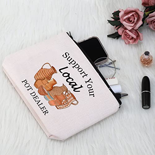 G2TUP Pottery Artist Gift Support Your Local Pot Dealer Makeup Bag Ceramics Artist Cosmetic Bag Pottery People Gift Zipper Travel Bag