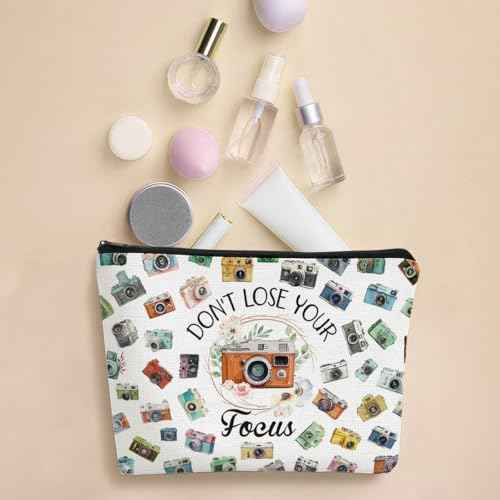 Photographer Gifts Makeup Bag - Photography Gifts Cosmetic Bag for Photographers Women Teacher Friends Photo Lovers, Waterproof Travel Toiletry Organizer Foldable Zipper Pouches