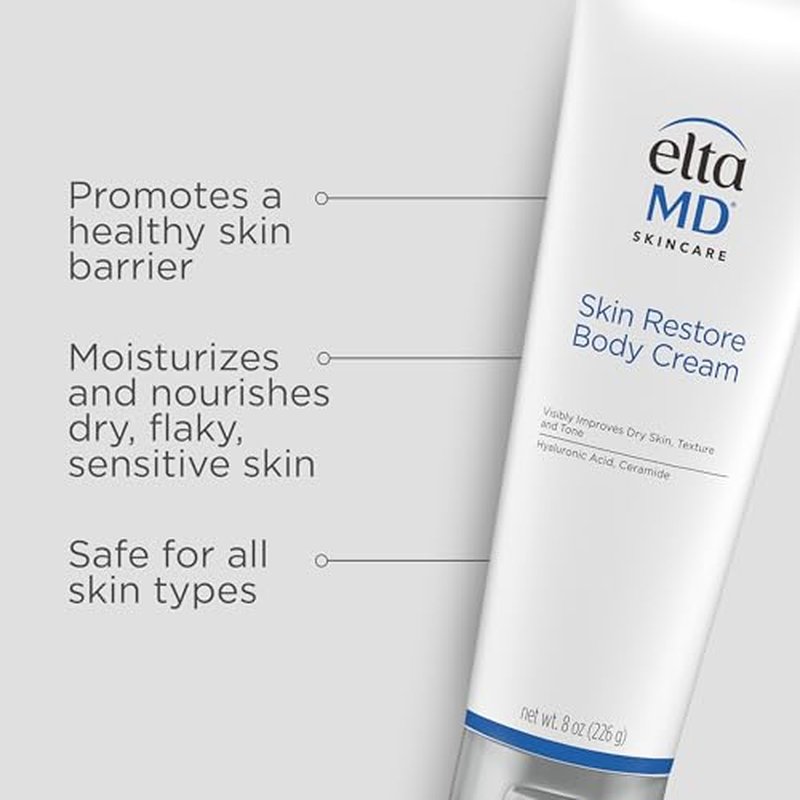 EltaMD Skin Restore Body Cream, Fragrance-Free Lotion for Women with Hyaluronic Acid and Niacinamide, Body Moisturizer, 8 oz Tube