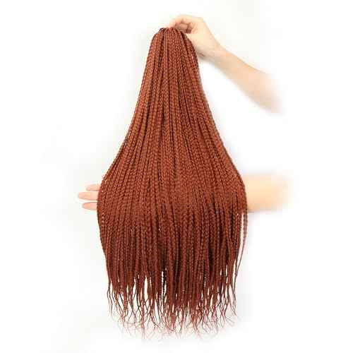 Themis Hair Ginger Crochet Box Braid 24inch 6 Packs Midium Size Premium Synthetic Crochet Braids Waist Length Individually Prelooped Handmade Soft Braids Hair Extension For Girls Women(24inch,350)