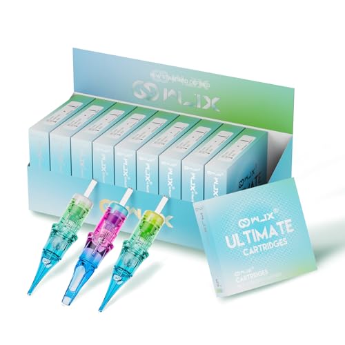 Wjx Ultimate Tattoo Cartridge Needles 50Pcs Mixed Size 0403RL 0803RL 1003RL 1005RL 1203RL 1205RL 1207RS 1207RM 1209RM 1211RM Assorted Disposable Tattoo Needles Fits Different Tattoo Guns