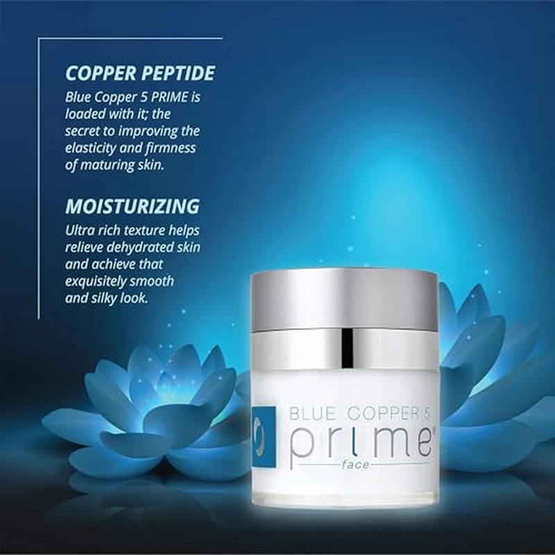 Osmotics Blue Copper 5 Improved Prime Face - New Advanced Formula Anti-Aging Face Cream for Men and Women - Clinically Proven for Wrinkles, Age Spots - Made in the USA (1oz - Pack of 1)
