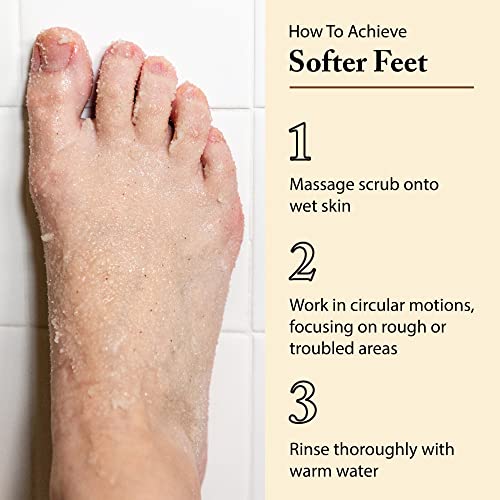 FootFitter Natural Foot Scrub with Sea Salt, Deep Exfoliating Foot Care for Dry Skin, Calluses, and Cracked Heels, Smooths Dry Feet (Made in Germany) Sweet Vanilla Scent