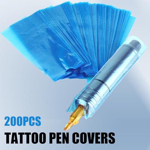 Tattoo Pen Bags - NAQASE 200pcs Tattoo Machine Pen Covers Tattoo Pen Sleeves Covers Wrap Tattoo Blue Tape