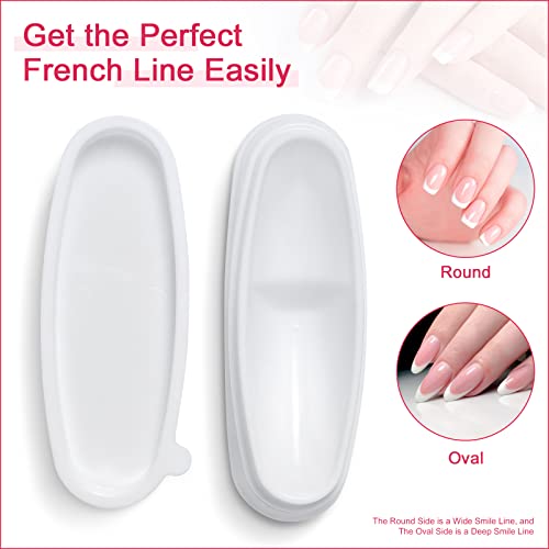krofaue Nail Dip Container Dipping Powder Tray French Nail Smile Line Molding Manicure Mould Fashion Nail Tool