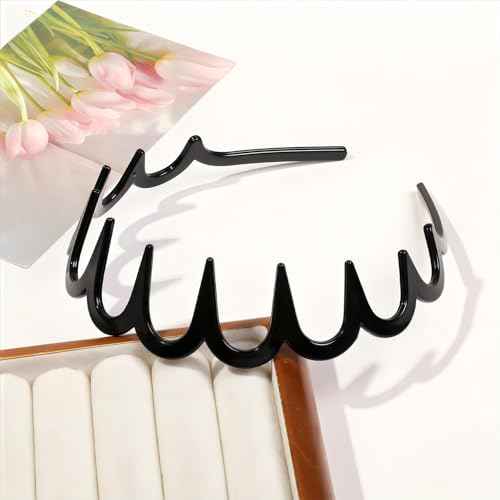 3Pcs U Shape Fashion Tooth Hair Comb Headband£¬Reversible High Cranium Head Bands for Women's Hair, Zig Zag Headbands with Wavy Teeth for Women Gifts for Teen Girls.£¨Mixed