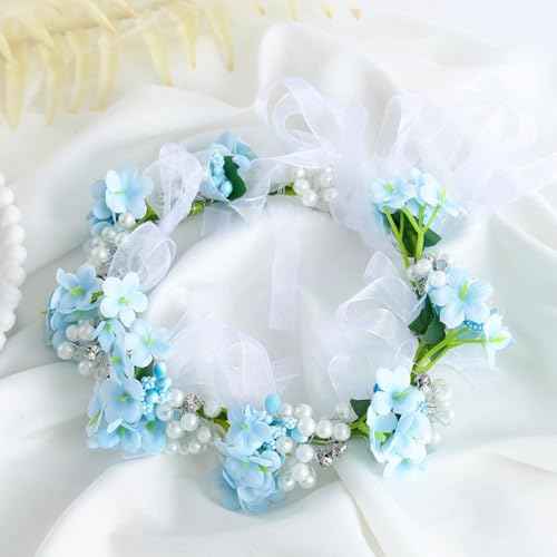 Campsis Blue Flower Headband, Floral Headpiece for Girls