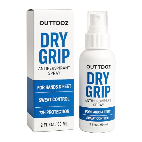DryGrip Antiperspirant Spray for Hands and Feet ? Extra Strength Sweat Control with 15% Aluminum Chloride ? Grip Enhancer for Climbing, Gymnastics, Weightlifting, Dance and Sports