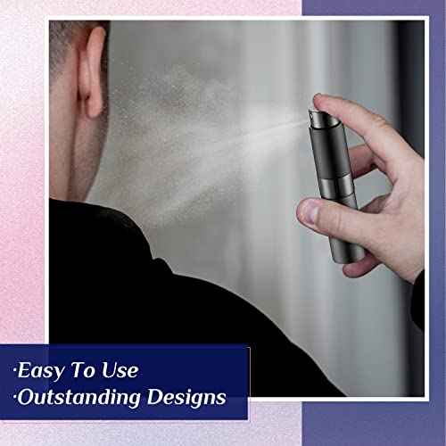 Remerry 15 Pcs 8 ml Perfume Atomizer Refillable Small Perfume Spray Bottle Empty Portable Travel Sprayer with 5 Funnel 5 Pump Transfer Tool(Black)