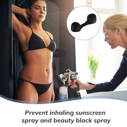 Tondiamo 100 Pieces Nose Plug Filter Disposable Nose Filter Sponge for Women Men Sunless Spray Tanning Outdoor Dust Construction Areas(Black)