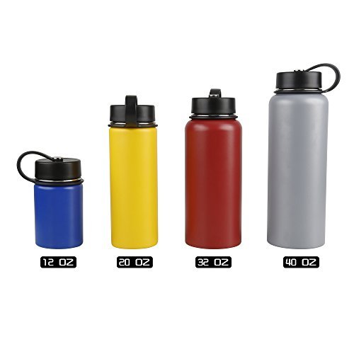 Tahoe Trails 12 oz Double Wall Vacuum Insulated Stainless Steel Water Bottle, Cyber Yellow