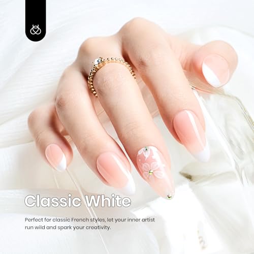 beetles Gel Polish Swirl Nail Art White Gel Liner Nail Polish 1 pcs 7ml Classic White Color Nails Art Paint for Thin French Tip Line Soak off Uv Lamp Manicure Salon