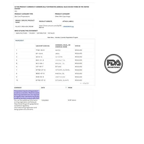 Urea cream 40 perent for feet: Maximum Strength Urea lotion for cracked Heels and Rough Thick Skin for foot- 42% Crema 5.29 oz.