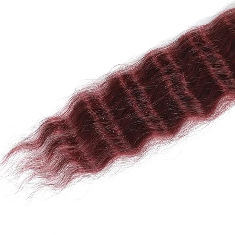 Super Wave Bulk Human Hair 100% Unprocessed Brazilian Virgin Human Hair Extensions Bundles for Braiding Hair Wet and Wave Micro Human Hair(1Pack-4PCS, 24inch #99j)