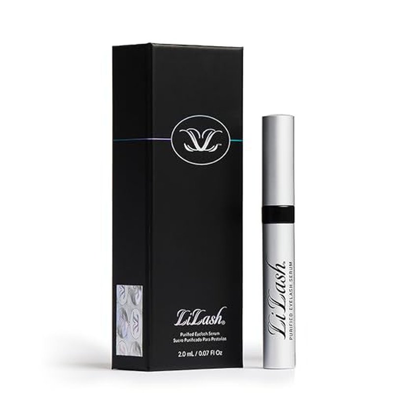 LiLash Purified Eyelash Serum to Grow Longer & Fuller-Looking Lashes - Eyelash Growth Enhancer, Safe for Use with Contacts, Lash Extensions, Sensitive Eyes - Vegan & Cruelty-free (2mL, 90-Day Supply)