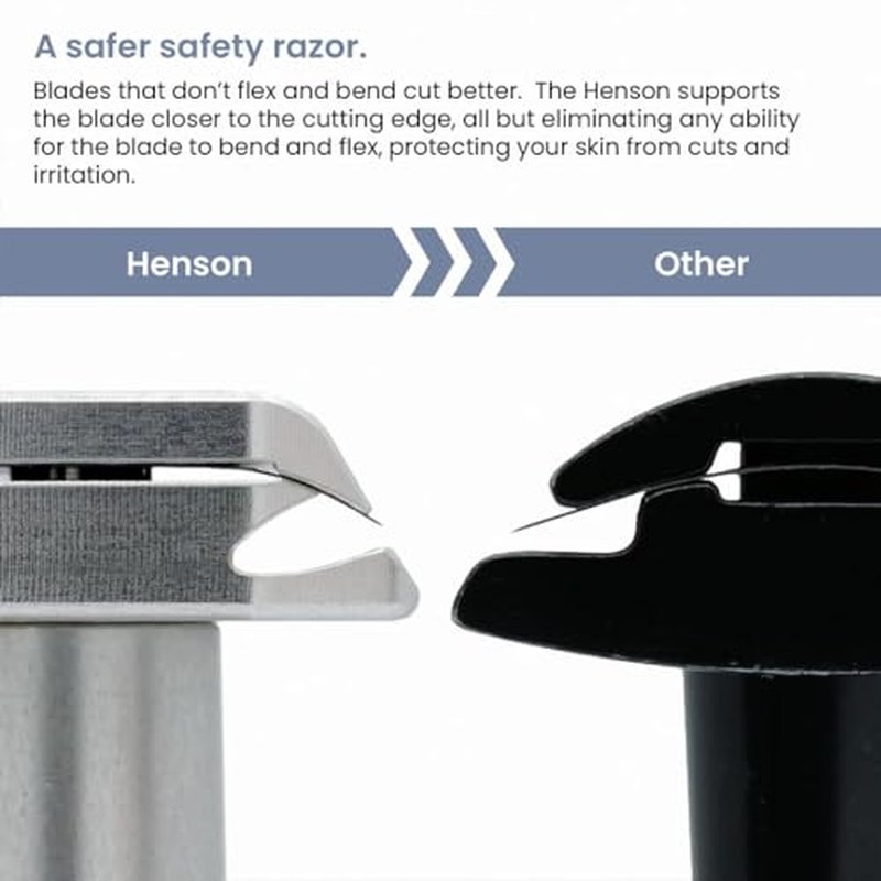 Henson Shaving Razor - Jet Black Double Edge Safety Razor with 5 Spare Blades - 30¡Æ Angled Precision With Superior Blade Rigidity- Reusable Single Blade Razors For Men and Women - Mild Aggression