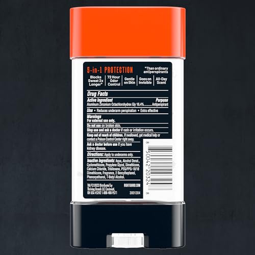 Right Guard Xtreme Defense Antiperspirant Deodorant Gel, Fresh Blast Scent - 5-in-1 Deodorant Men Can Trust, 72-Hour Odor Control, Invisible Gel for Men, 4 oz (4 Pack)