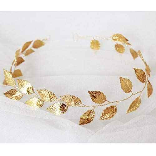 Bridal Leaf Hair Vine Delicate Handmade Leaves Hair Chain Gold Wedding Hair Accessories Jewelry for Bride and Women (Gold)