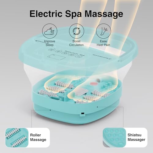 Pedicure Foot Spa with Bubble and Heat,Collapsible Foot Soaking Tub with Remote Control,Pedicure Tools for Feet,Foot Bath Soak Tub Gift for Women/Men,Mom/Dad