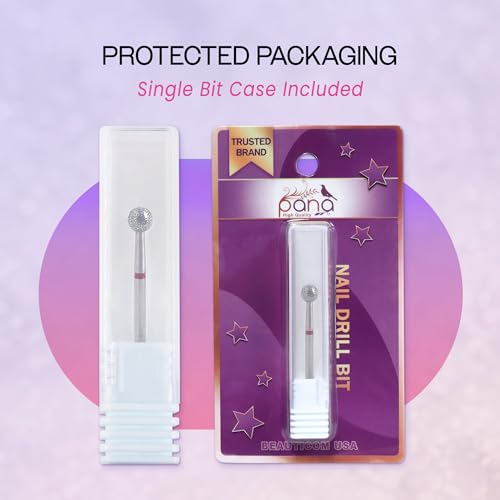 PANA 3/32" Diamond Carbide Ball Bit- Style 06, Fine Grit - Professional Cuticle Nail Drill Bits for Acrylic Gel Nails Dry Manicure Pedicure Shape Remove Tools