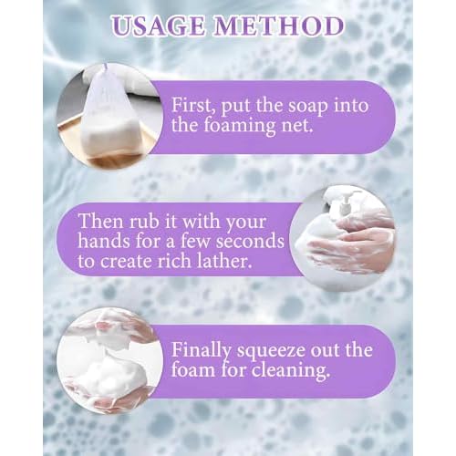 60PCS Mesh Soap Bags for Soap Bars, Shampoo Lather Net for Foaming & Drying for Shower Body Facial Cleaning