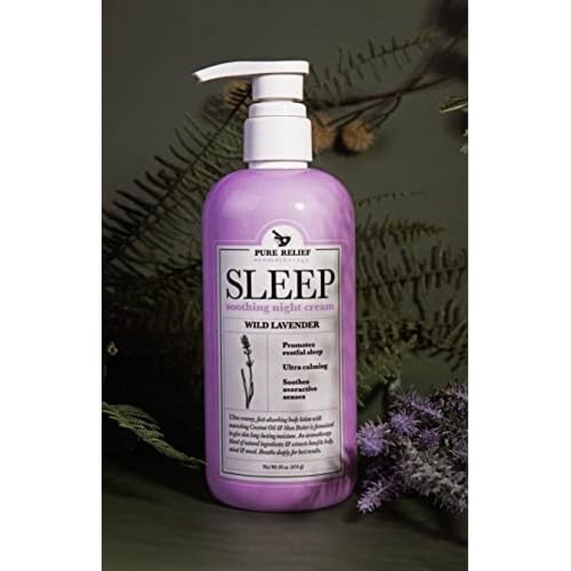 Lavender Sleep Body Lotion Shea Butter + Coconut Oil Body Cream Skin Care Moisturizer To Promote Better Rest W/Natural Soothing Herbal Extracts, Aromatherapy Night Cream, Large 16 Oz
