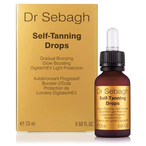 Dr Sebagh Self-Tanning Drops (0.68 fl oz) - Customizable Self Tanner Drops for Face - Streak-Free, Scent-Free Face Tan Drops - Natural Golden Glow Sunless Tanning Drops for Radiant Skin