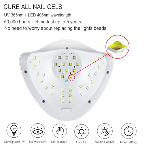 Upgrad 116 PCS Portable Electric Nail Drill Polish File Kit with 120W UV LED Nail Lamp Gel Manicure Dryer Lamp,Acrylic Nails Gel Polishing Shape Tools Supplies Set,Manicure Pedicure Nail Files DIY